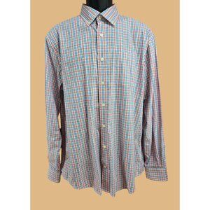 Johnnie-O Prep-Formance Mens Plaid Button-Down Shirt Large